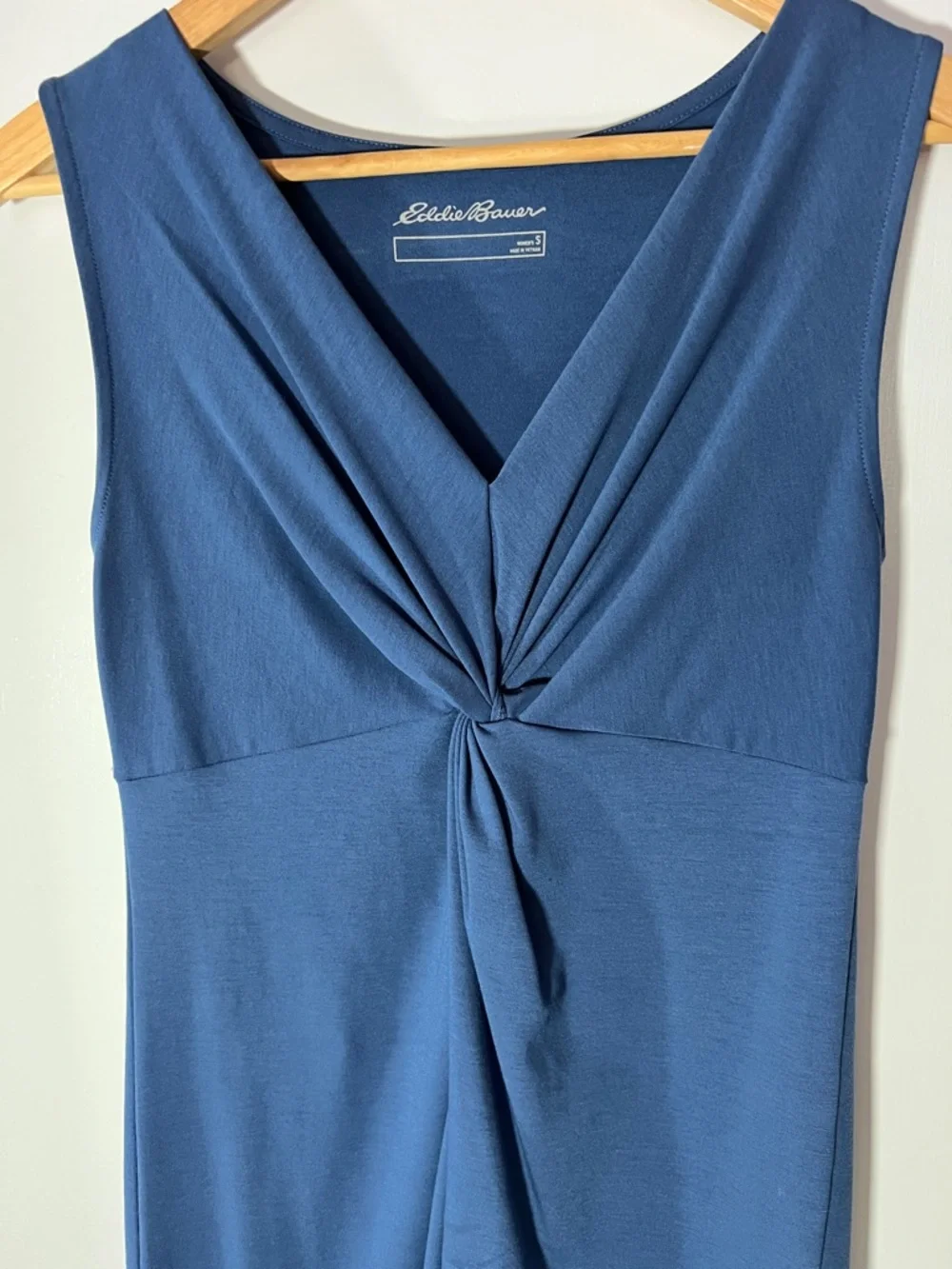 NWOT Eddie Bauer Sleeveless V-Neck Twist-Front Dress — Slate Blue size small